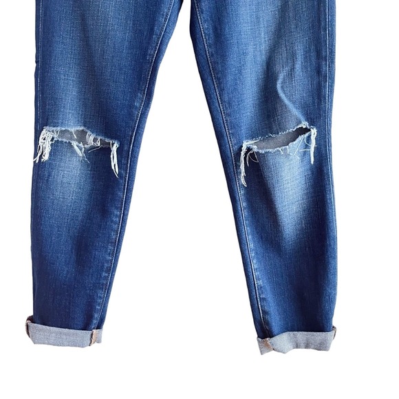 L'Agence Size 24 Rachel Slim Mid-Rise Jeans Distressed Diamond Destruct Blue - Picture 8 of 11